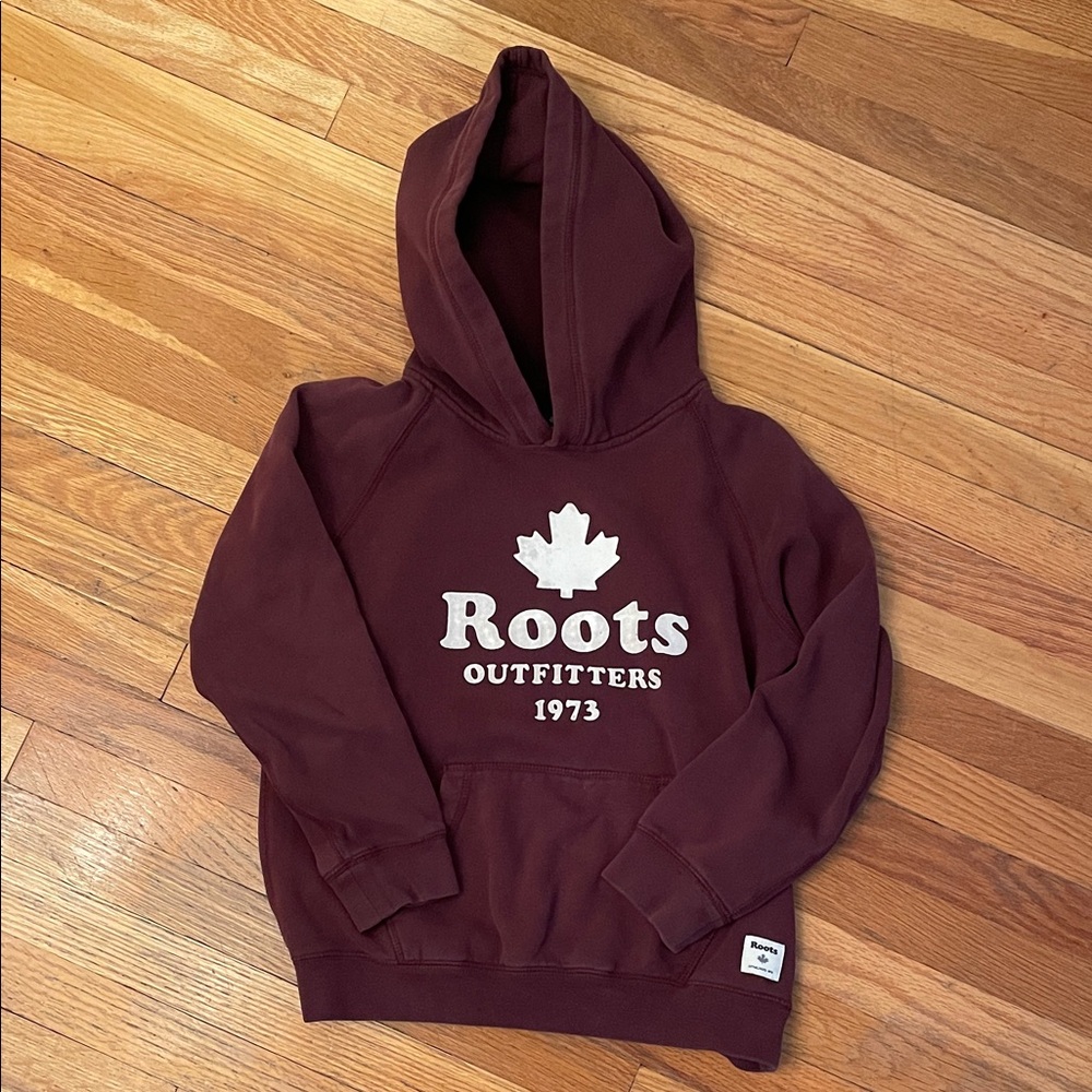 ROOTS Kids Unisex Hoodie Marroon